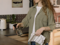 Disinfect surfaces before and after home viewing.