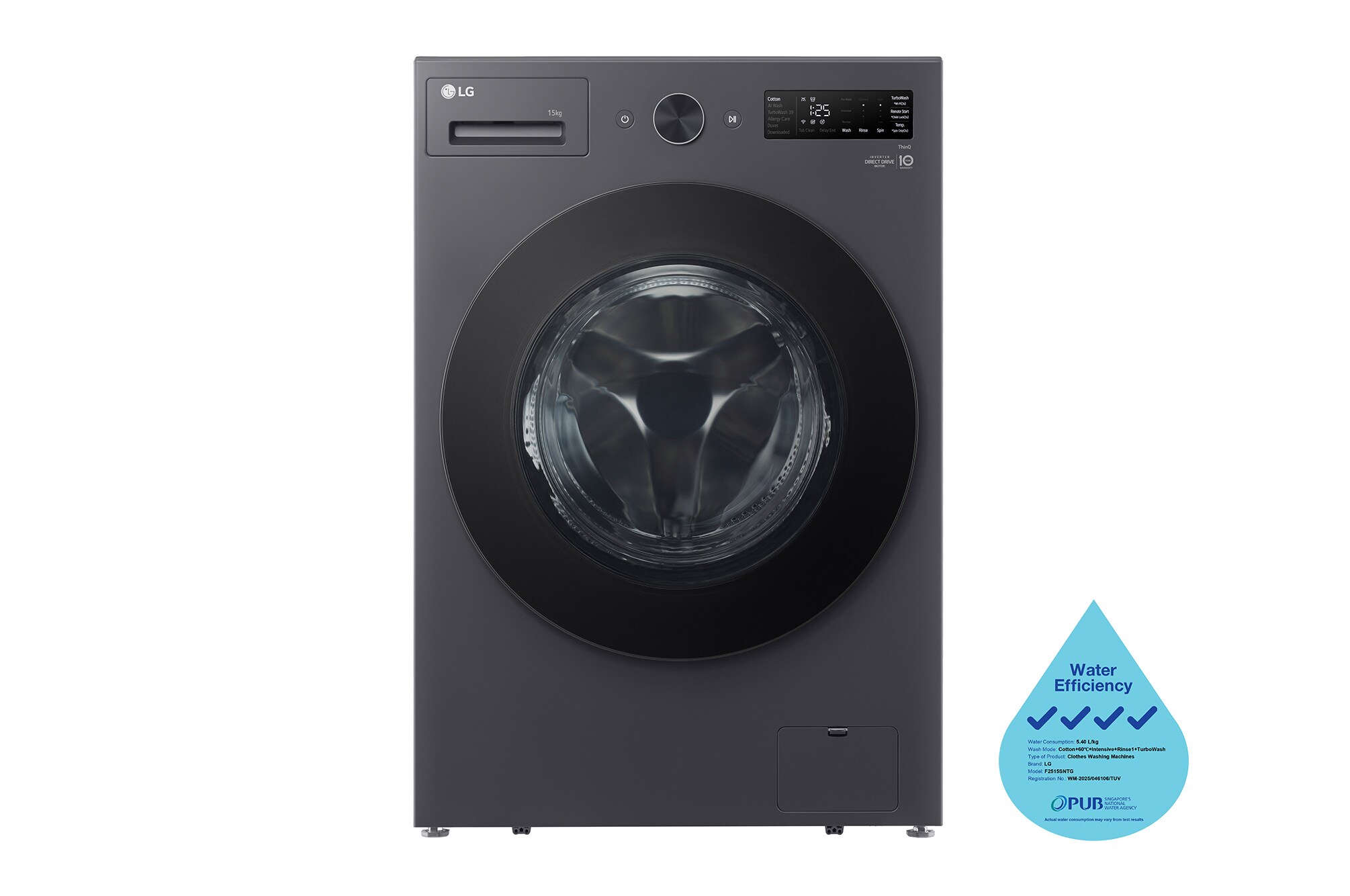 LG 15kg Front Load Washer F2515SNTG LG 15kg Front Load Washer F2515SNTG